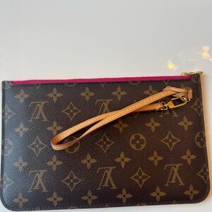 100% Authentic LV Monogram Neverfull MM Pochette Pivoine.